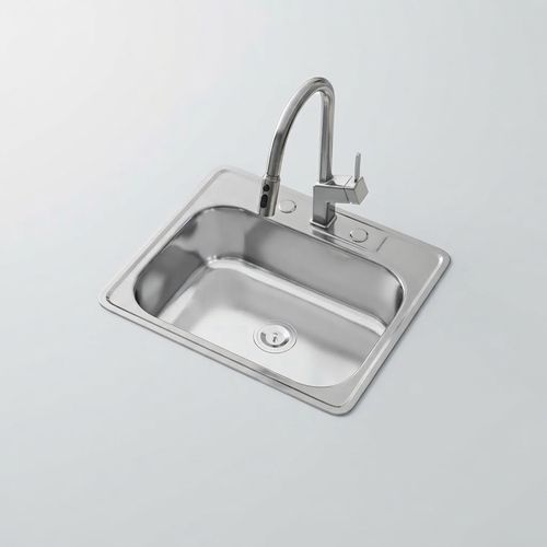 25x22 Drop In Topmount Stainless Steel Single Bowl Kitchen Sink